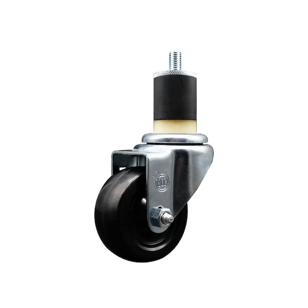3'' Hard Rubber Wheel Swivel 1-7/8'' Expanding Stem Caster